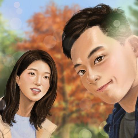 燦夜繪畫室 - 寫實風似顏繪-粉彩