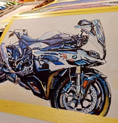 資深美術家教/繪師 佩均 - 水彩 BMW S1000RR
