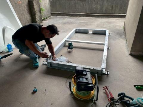 銘馨水箱防水工程 - 水箱與地面結合，增加耐震穩定性