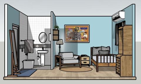 Mamore - 3D建模-5坪套房