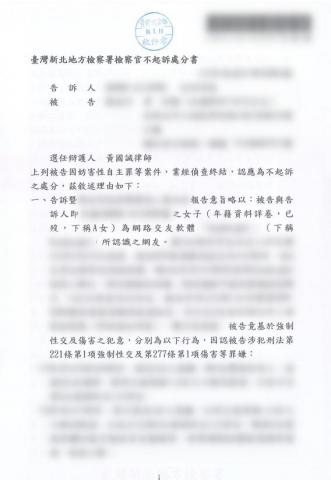 黃國誠律師 - 新北地檢署【妨害性自主不起訴】 黃國誠律師 - 新北地檢署【妨害性自主不起訴】