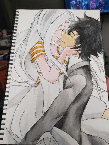 lavina - 我沒有看過這部動漫 但很喜歡這張圖
就完整的把他畫下來
我很享受水彩渲染的過程
水量的多寡決定顏色的深淺
抓住那些時刻讓我很快樂