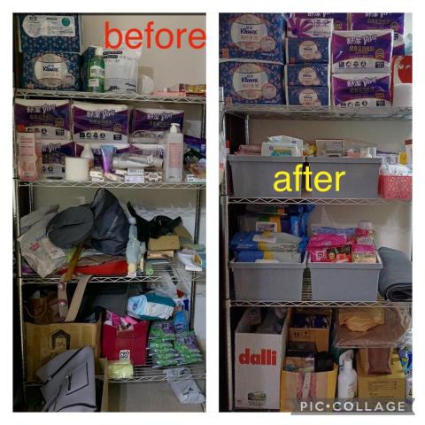 趙藝紜「減法整理師」 - 顧客原本的生活層架缺少收納品,建議補充後,分類上架好拿取
