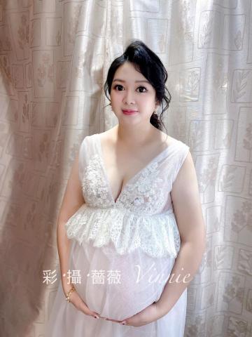 彩攝薔薇Vinnie - 孕媽咪寫真：孕媽咪大眼娃娃妝