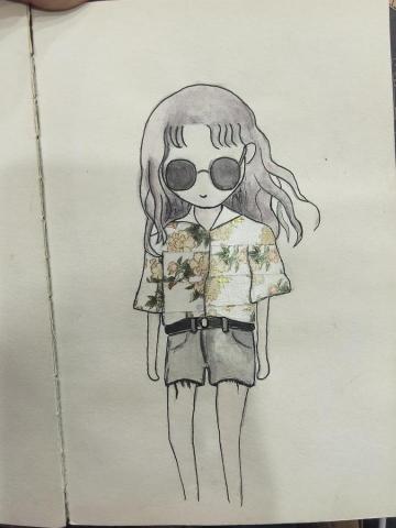 lavina - 這是在ig上看過一位畫家都用紙膠帶創作
她給我這個靈感 她的衣服也用紙膠帶做花襯衫