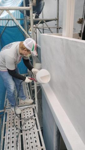 築侑成舍空間有限公司 - 老屋外牆拉皮做防水〔石頭漆〕