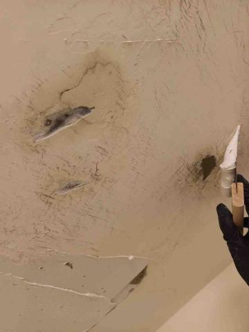 詹文欽，兆基屋管 - 壁癌刮除批土