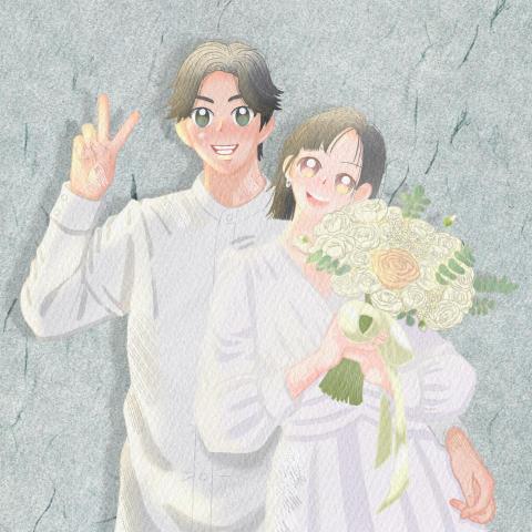 九月米菓插畫設計 - 似顏繪｜繪本風