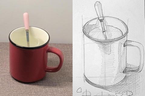 林于玉 Tabby - 素描基本功光源判斷練習（指導學生作業範本）