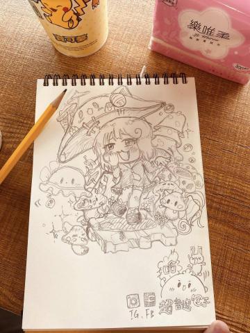 超音速包子 - 純手繪鉛筆插畫