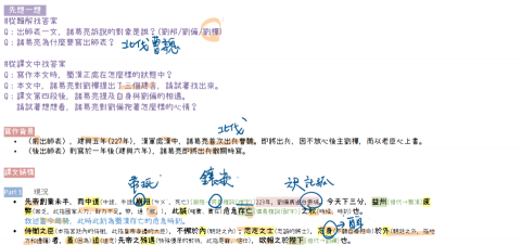 Joy老師-國小閱讀寫作、國中會考、高中學測與國寫 - 高中段考進度與學測複習課程，使用筆記軟體分享畫面並提供學生課後截圖以便複習