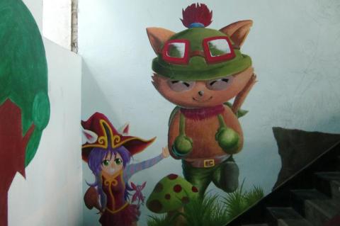 超音速包子 - 龍陵營區壁畫繪製2-英雄聯盟