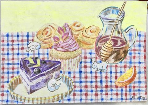 錢思璞 - 小學生色鉛筆教學作品