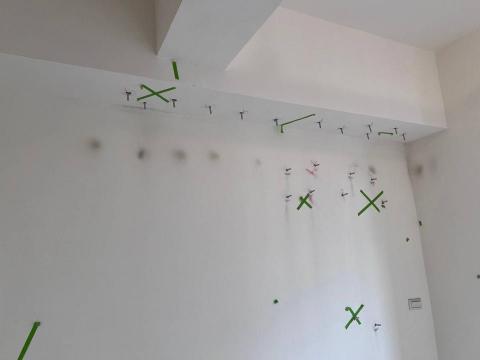 林室愛鄔/林先生 - 新建案:牆面、上梁底部泥作空心空鼓，鑽孔鎖止水針進行高壓灌注做修繕