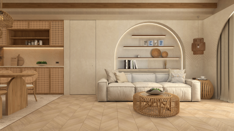 光境室內裝修設計有限公司 - 光繞  自然環繞周圍，海島輕快氛圍
波希米亞風   新成屋   17坪   150萬 