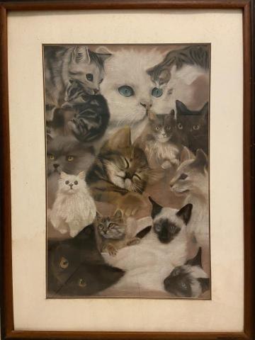 海底的喵 - 讀書時的畫作(粉彩畫)想不到30年前我就畫過"夏天"