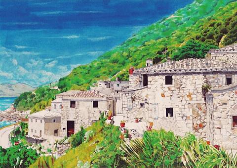 余紀浩 - 麥克筆實體手繪馬祖芹壁 A4尺寸