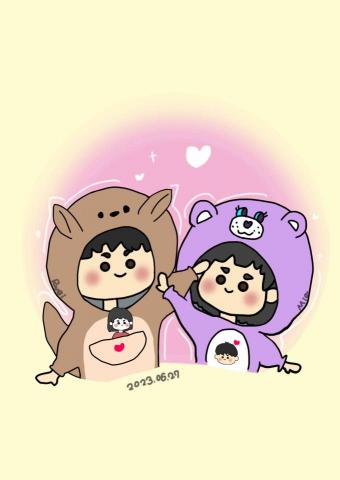 廖祁莙 - Q版人像插畫（電子繪圖）