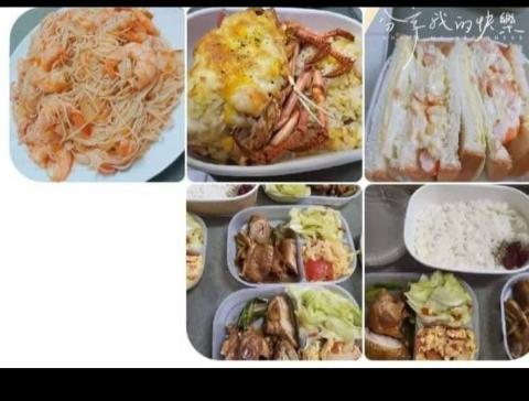 葉馨彌 - 圖1：幼兒園同樂會鮮蝦義大利麵（需預定）

圖2：客戶指定焗烤龍蝦炒飯

圖3：市集暖心鮮蝦三明治

圖5及圖6：客製化要求餐盒