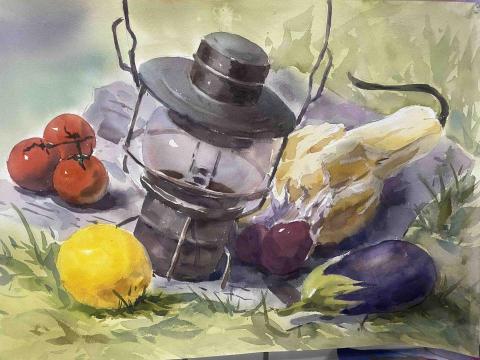 蕭宇喆 - 水彩靜物組合