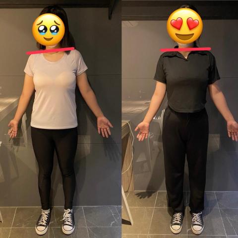 Amy台中女教練-運動醫學.健美.中高齡 - 學生的體態改變
（經本人同意後分享）