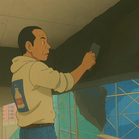 提供泥作粉光服務的專家施智程