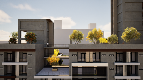 Lu Architecture studio - 室外渲染-社會住宅戶外廣場