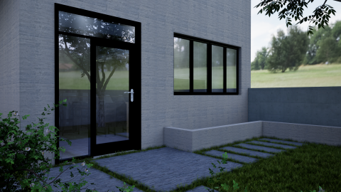 Lu Architecture studio - 室外渲染-建築主入口意象