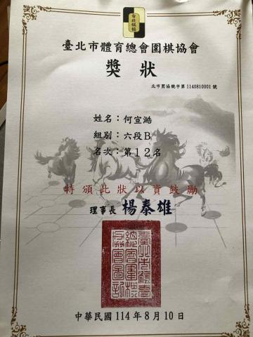 eric - 吳雕枝盃第12名