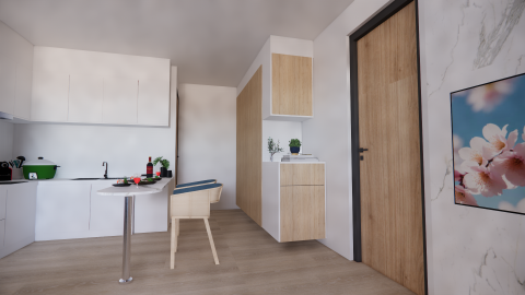 東慕創意空間設計 - 小豪宅

坪數不大的空間，
為了增加空間的視覺廣度，
所以將櫃體懸空，
另外以淺色調為主，
讓整個空間有種舒適不壓迫感。