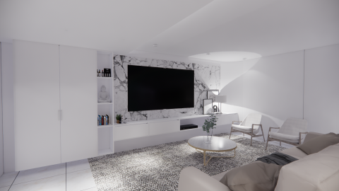 東慕創意空間設計 - 純色電視牆

純白的低調，讓空間展現更大的包容性。