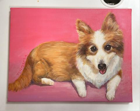 玉庭 - 狗狗油畫作品