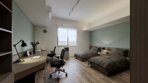 閣雅設計 - 宿舍房間
設計者: 科琪綠工業  閣雅設計
3D透視: 閣雅設計