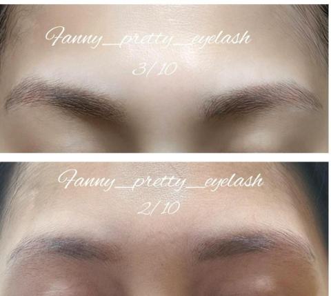 Fanny_pretty_eyelash - 因眉毛稀疏而霧眉，本來要補色，經過育眉後，眉毛變濃密毛色變深，讓眉色看起來更自然