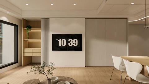 胡倖瑄 - 新成屋住宅客廳電視牆建模渲染