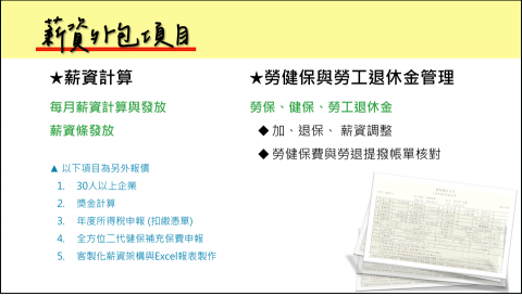 林孟樺 - 薪資外包項目