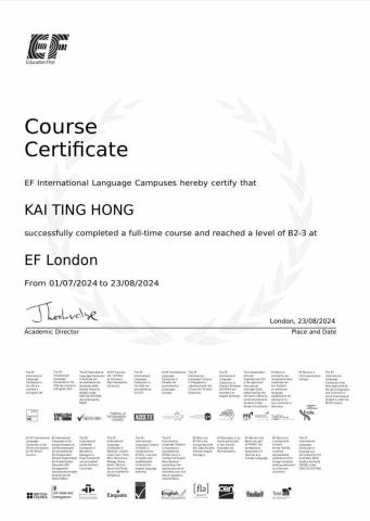 Hong William - 英國畢業證書