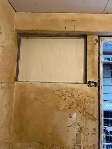 佳昇鋁門窗 - 窗型冷氣洞封鋁板 後續泥作疊磚封掉