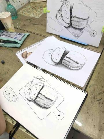 彩果子繪畫 - 代針筆素描｜課堂練習