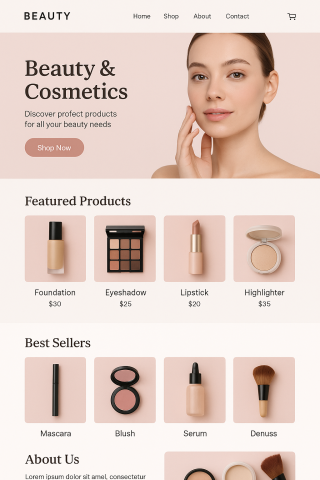 hsin wei lai - 專注於打造功能完善、視覺吸引的美妝電商平台。核心開發內容包括：

直觀前端介面： 設計響應式首頁，含引人注目的橫幅、清晰導航列與購物車圖示。

產品展示系統： 開發精選與熱銷產品區塊，呈現商品圖片、名稱、價格，並支援詳細產品頁面 (PDP) 顯示多角度圖片、描述與評論。

流暢購物流程： 實作安全的購物車與多步驟結帳流程，整合多元支付選項。

後台管理系統 (CMS)： 提供客戶友善的後台