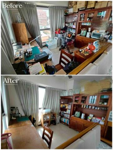 整理收納師 ivy - 孩子讀書的地方被心愛的寵物佔據了，我們幫他把桌上的櫃體移到地面，剛好給牠們一個家，讓孩子有一個完整的讀書空間！