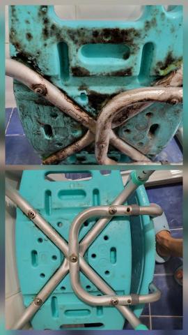 王嘉玲 - 浴室防滑椅子發黴清潔前後