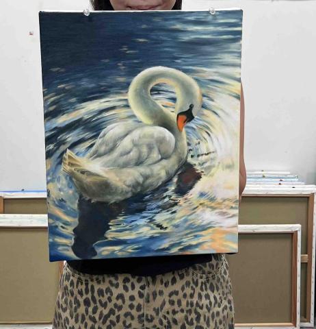 菇菇雞 - 成人油畫課程作品