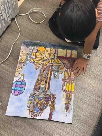 呂岷熙 - 國小學生水彩麥克筆過程