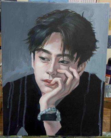 菇菇雞 - 油畫人像