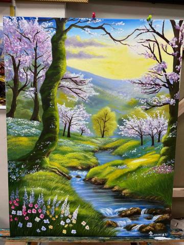 菇菇雞 - 學生油畫作品