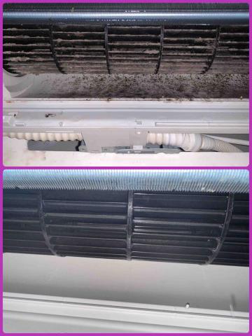 淨潔專業清潔 - 冷氣風鼓清洗前後
