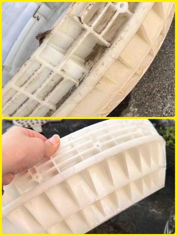 淨潔專業清潔 -  內桶底盤清洗前後