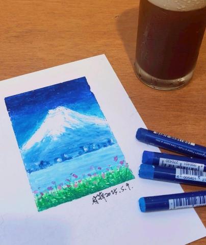 林筠 - 油畫棒咖啡廳教學