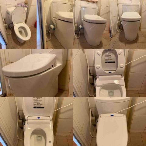 阿榮師父水電工程 - 換了一個免治馬桶 電線還沒有位移好
因爲客人自己要處理 ok拉